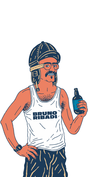 BRUNO CON BOTTIGLIA BRUNO CON BOTTIGLIA